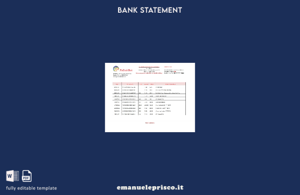 modello word di estratto conto bancario di credito Moldova Pro in stile verifica